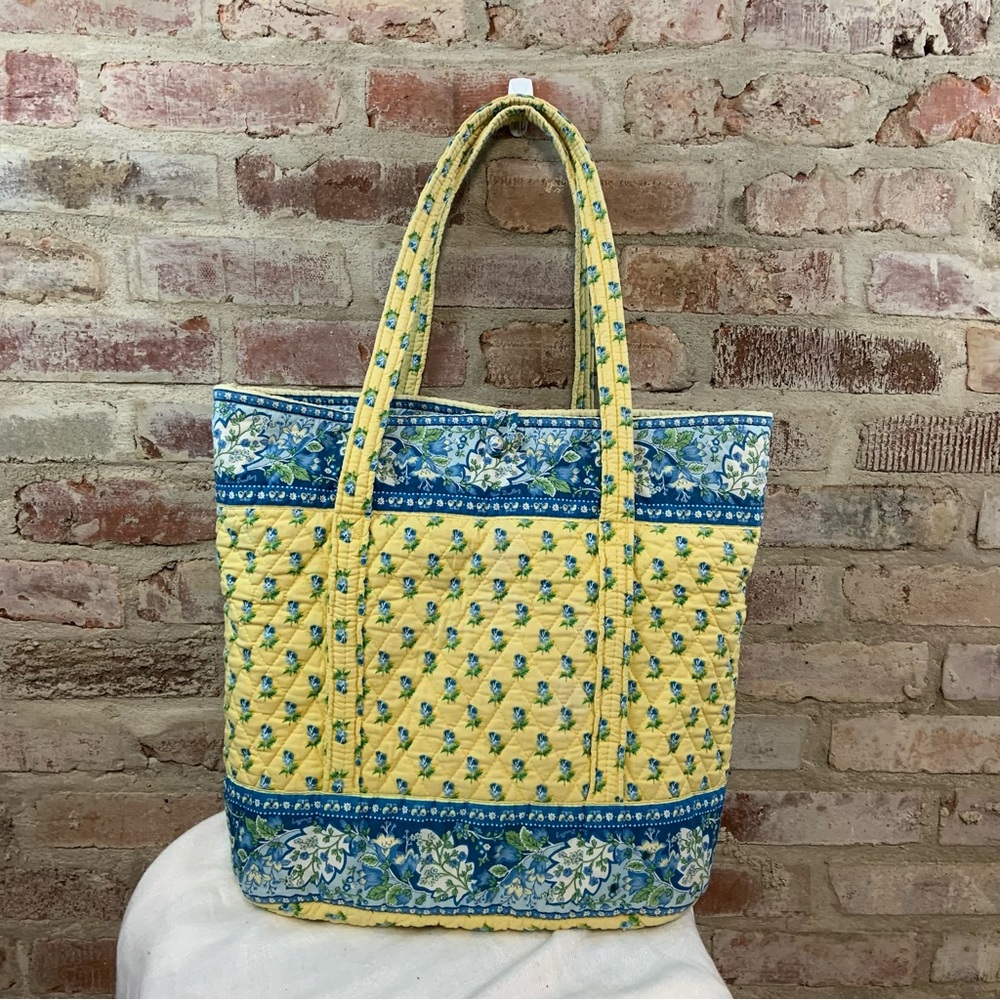 Vera bradley blue yellow large tote